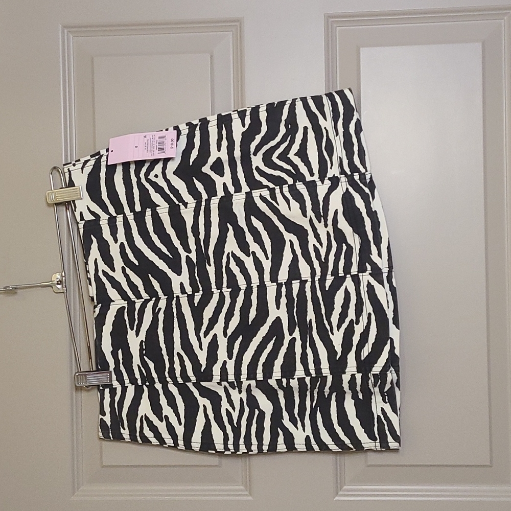 NWT Wild Fable super stretch, super mini black and white zebra print skirt